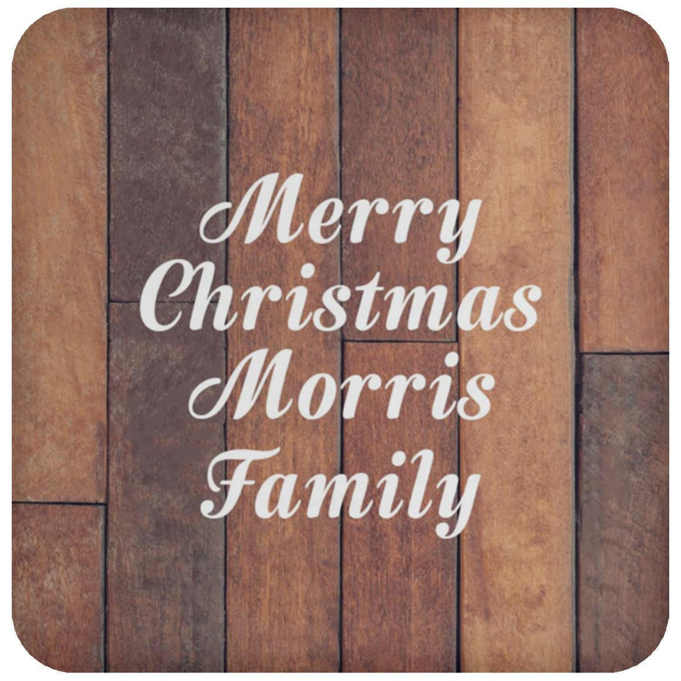 Merry Christmas Morris Family - Drink Coaster E