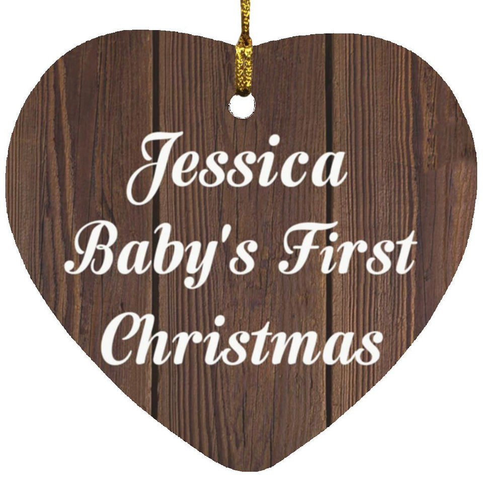 Jessica Baby's First Christmas - Heart Ornament D