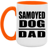 Samoyed Dog Dad - 15oz Accent Mug Orange