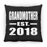 Grandmother Established EST. 2018 - Throw Pillow Black