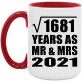 41st Anniversary Square Root of 1681 Years As Mr & Mrs 2021 - 15oz Accent Mug Red