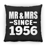 68th Anniversary Mr & Mrs Since 1956 - Throw Pillow Black