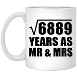 83rd Anniversary Square Root of 6889 Years As Mr & Mrs - 11oz Coffee Mug