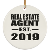 Real Estate Agent Established EST. 2019 - Circle Ornament