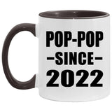 Pop-Pop Since 2022 - 11oz Accent Mug Black