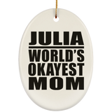 Julia World's Okayest Mom - Oval Ornament