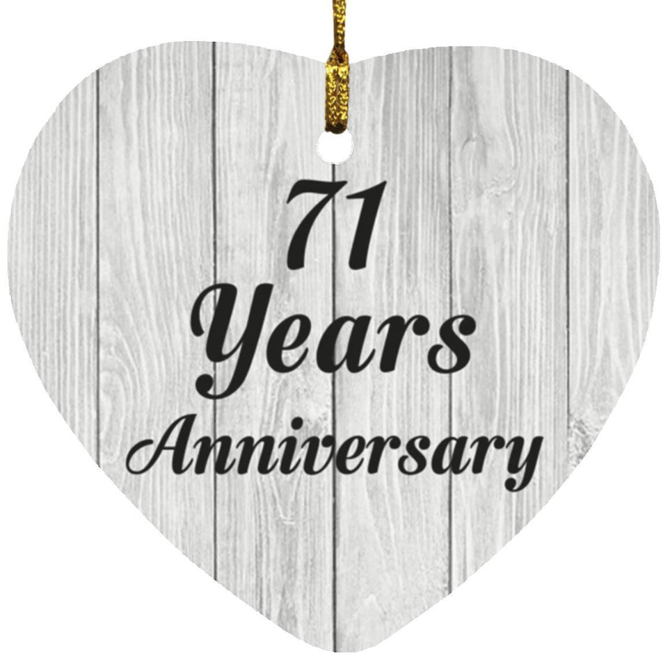 71st Anniversary 71 Years Anniversary - Heart Ornament F