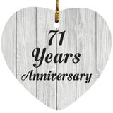 71st Anniversary 71 Years Anniversary - Heart Ornament F