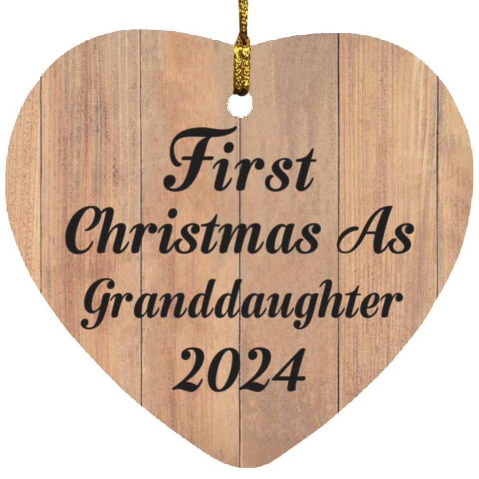 First Christmas As Granddaughter 2024 - Heart Ornament C