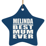 Melinda Best Mum Ever - Star Ornament