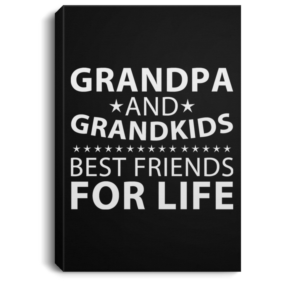 Grandpa and Grandkids, Best Friends For Life - Canvas Portrait