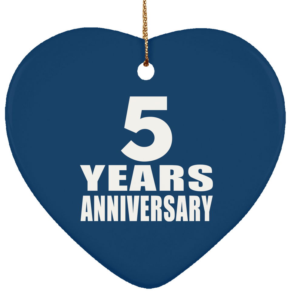 5th Anniversary 5 Years - Heart Ornament