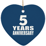 5th Anniversary 5 Years - Heart Ornament