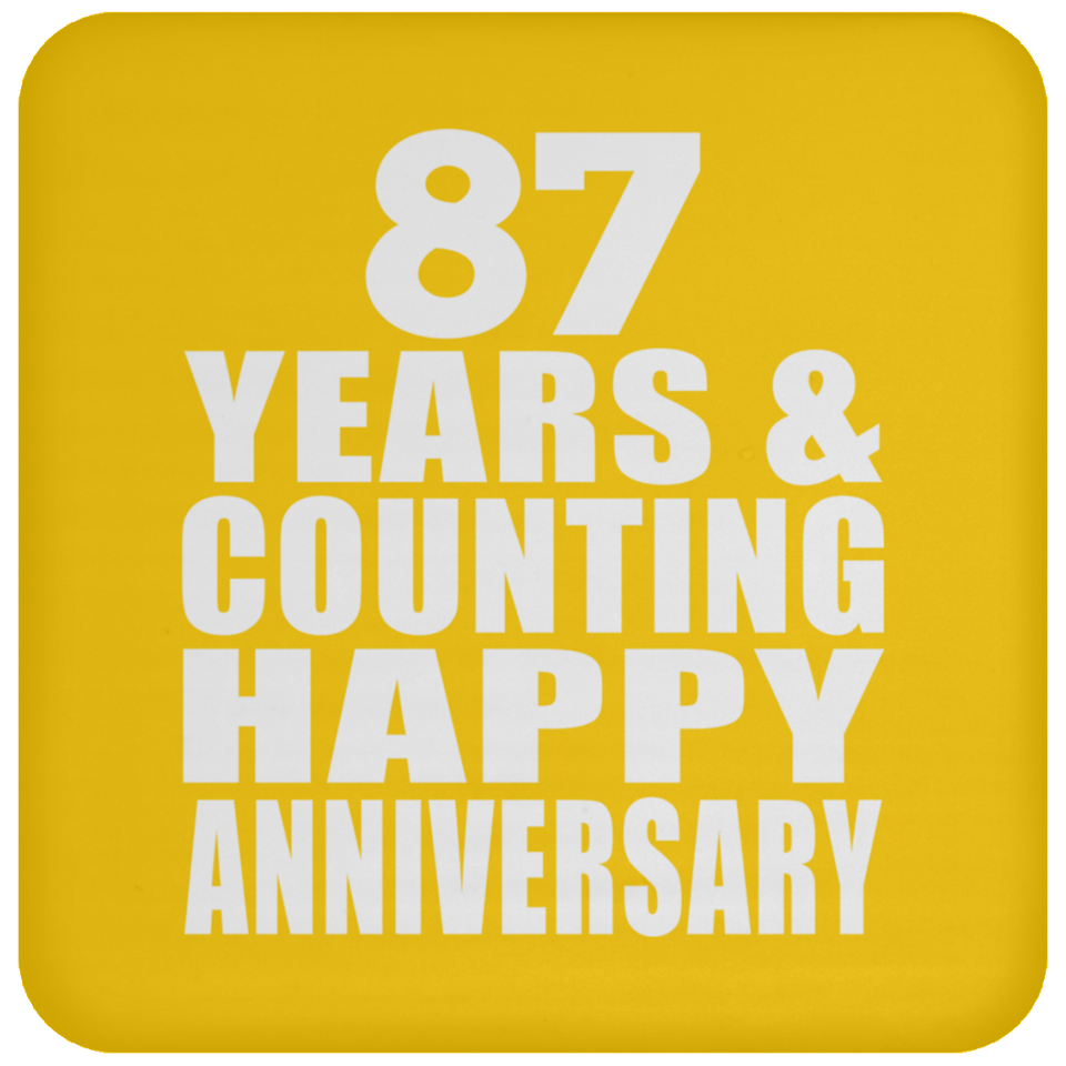 Happy 87th Anniversary 87 Years & Counting - Drink Coaster