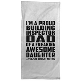 Proud Building Inspector Dad Of Awesome Daughter - Hand Towel