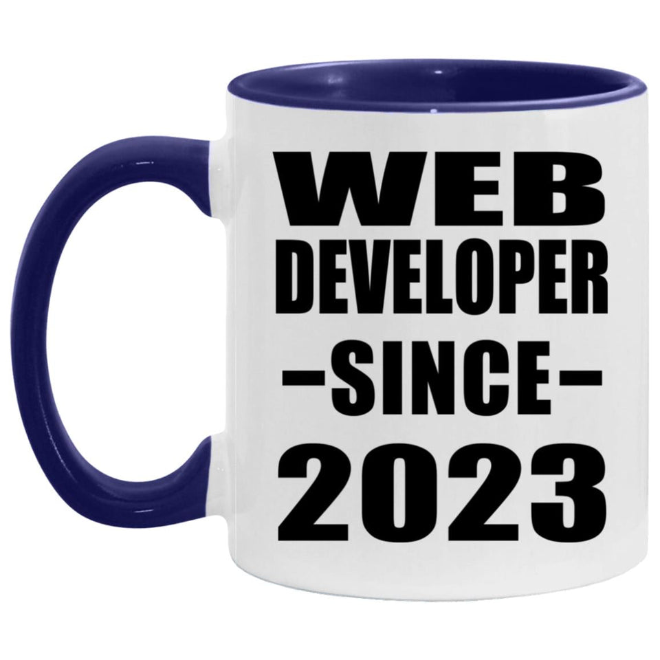 Web Developer Since 2023 - 11oz Accent Mug Purple