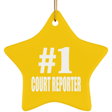 Number One #1 Court Reporter - Star Ornament