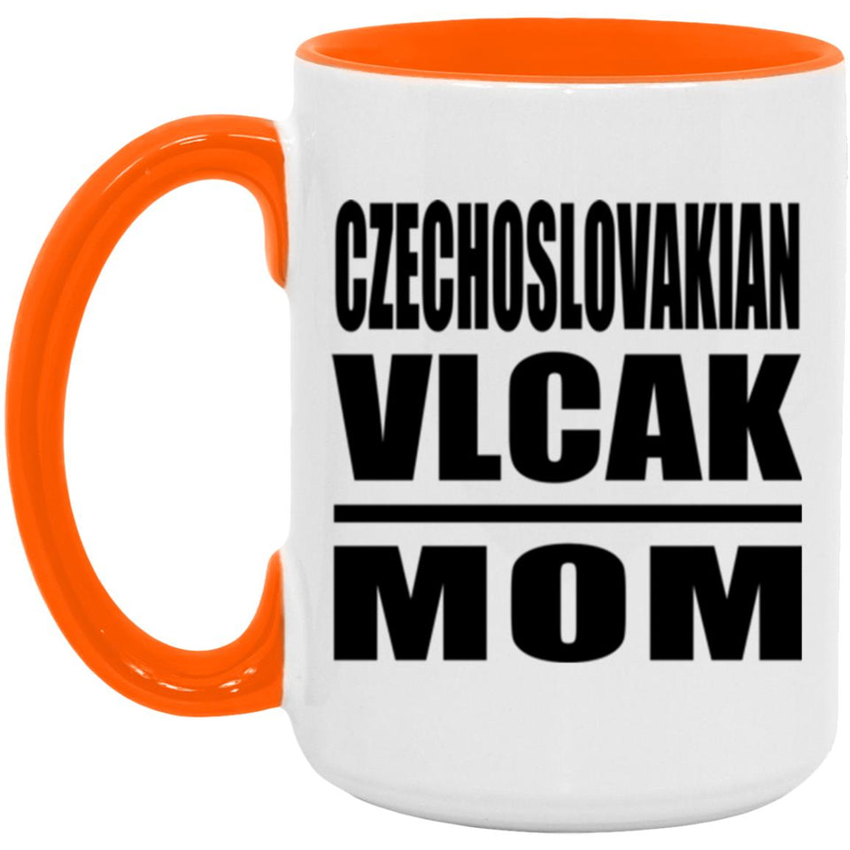 Czechoslovakian Vlcak Mom - 15oz Accent Mug Orange