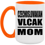 Czechoslovakian Vlcak Mom - 15oz Accent Mug Orange