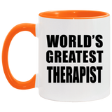 World's Greatest Therapist - 11oz Accent Mug Orange