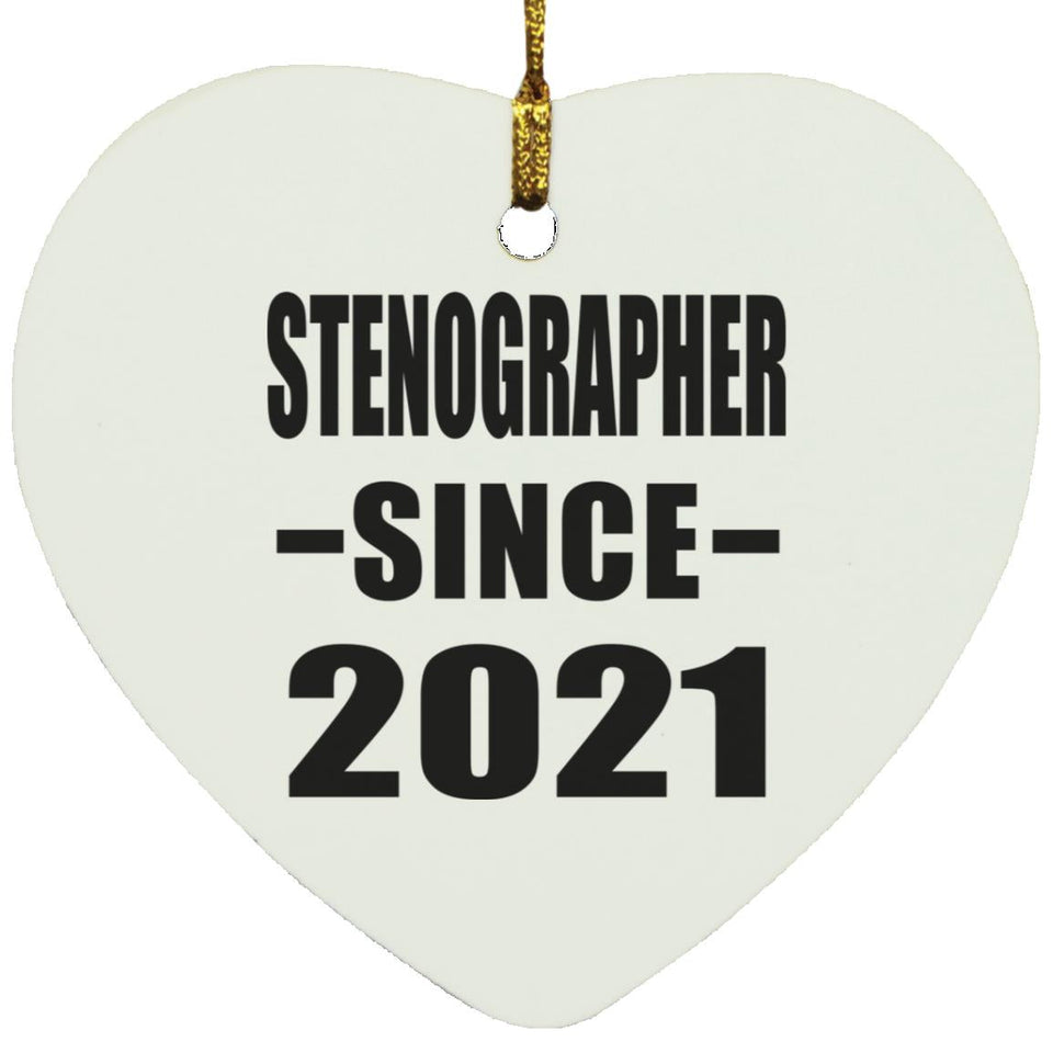 Stenographer Since 2021 - Heart Ornament