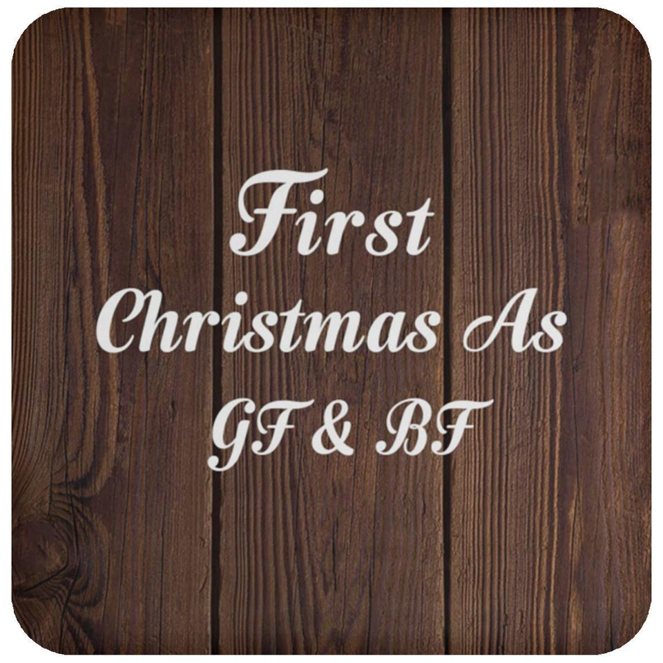 First Christmas As Gf & Bf - Drink Coaster D