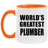 World's Greatest Plumber - 11oz Accent Mug Orange