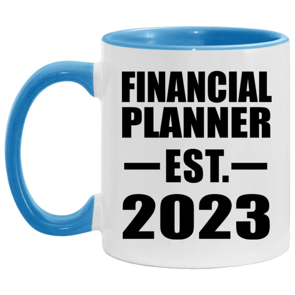Financial Planner Established EST. 2023 - 11oz Accent Mug Blue