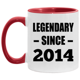 10th Birthday Legendary Since 2014 - 11oz Accent Mug Red