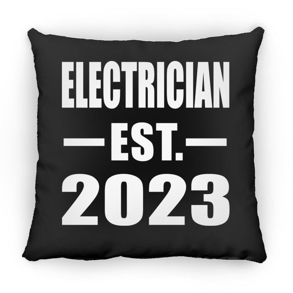 Electrician Established EST. 2023 - Throw Pillow Black