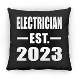 Electrician Established EST. 2023 - Throw Pillow Black