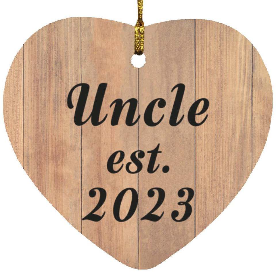Uncle Established EST. 2023 - Heart Ornament C