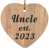 Uncle Established EST. 2023 - Heart Ornament C