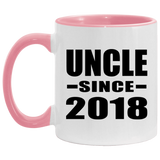 Uncle Since 2018 - 11oz Accent Mug Pink