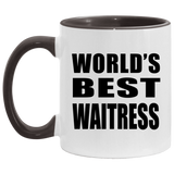World's Best Waitress - 11oz Accent Mug Black