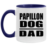 Papillon Dog Dad - 11oz Accent Mug Purple