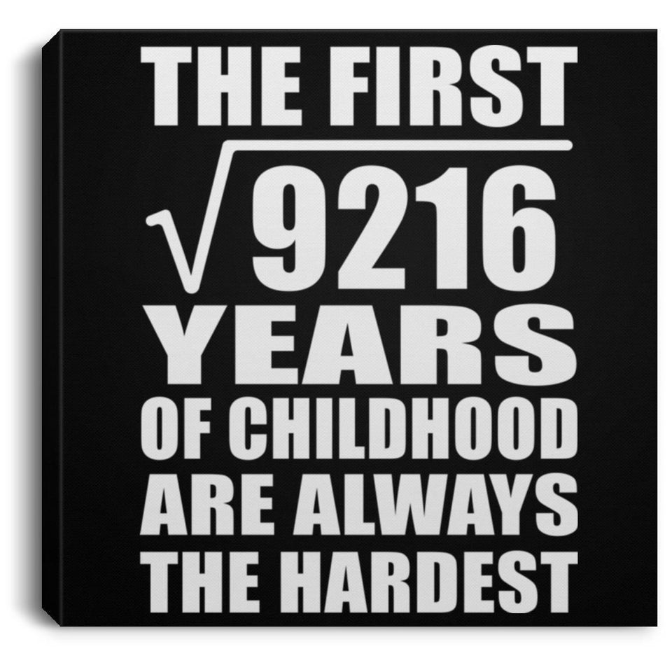 96th Birthday Square Root of 9216 Years of Childhood - Canvas Square