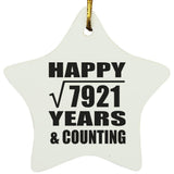 Happy 89th Anniversary Square Root of 7921 Years & Counting - Star Ornament