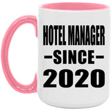 Hotel Manager Since 2020 - 15oz Accent Mug Pink