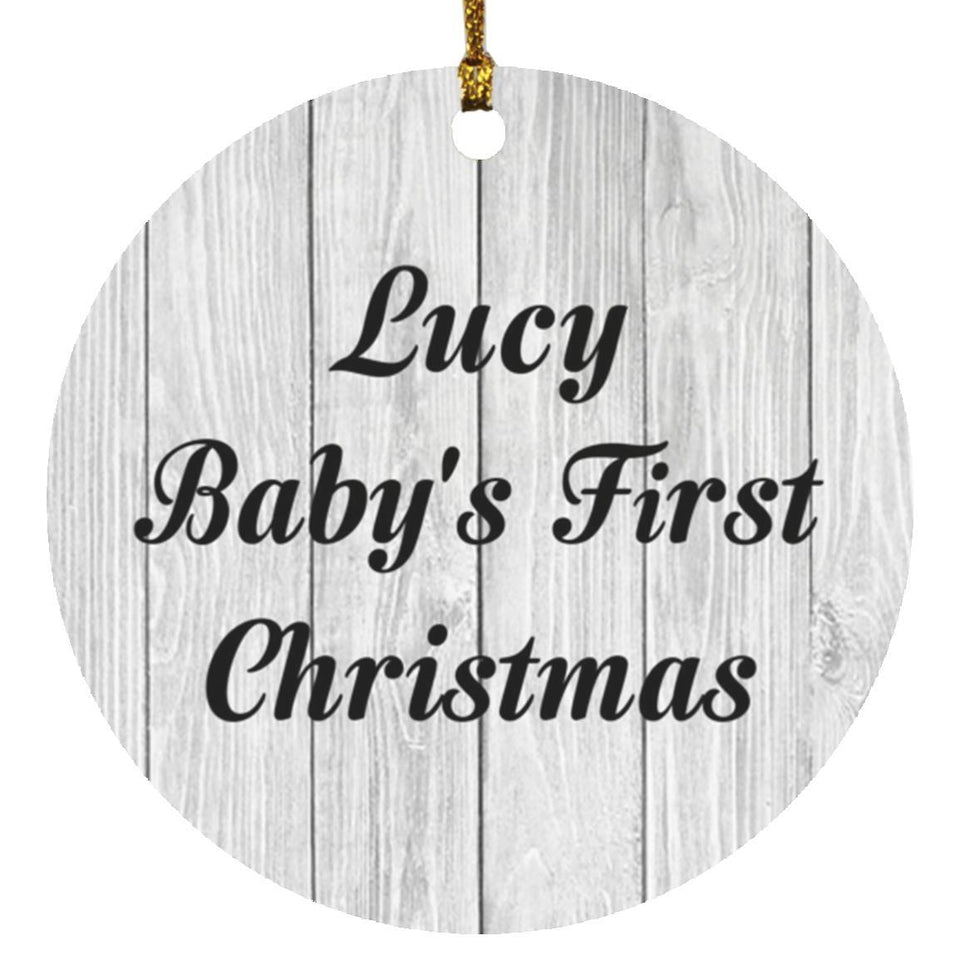 Lucy Baby's First Christmas - Circle Ornament F