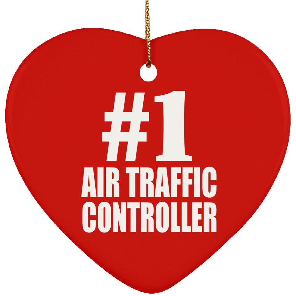 Number One #1 Air Traffic Controller - Heart Ornament