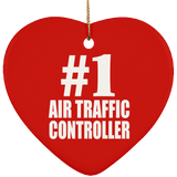 Number One #1 Air Traffic Controller - Heart Ornament