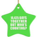 45th Anniversary 16,425 Days Together But Who's Counting - Star Ornament