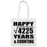 Happy 65th Anniversary Square Root of 4225 Years & Counting - Tote Bag White