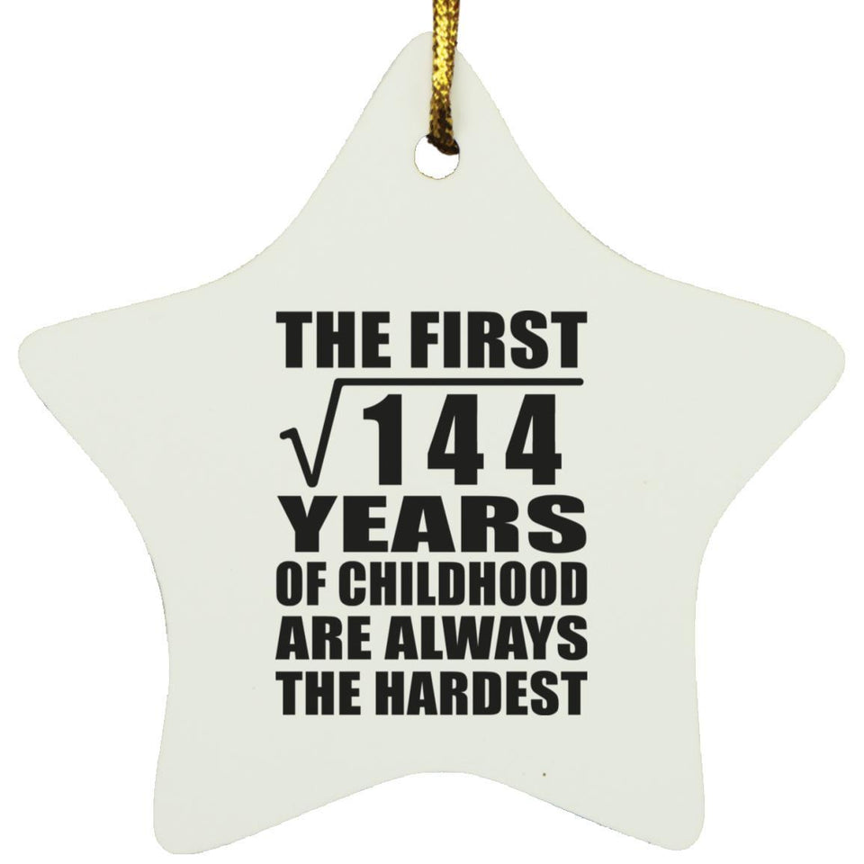 12th Birthday Square Root of 144 Years of Childhood - Star Ornament
