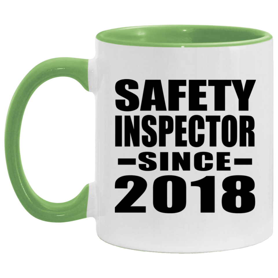 Safety Inspector Since 2018 - 11oz Accent Mug Green