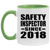 Safety Inspector Since 2018 - 11oz Accent Mug Green