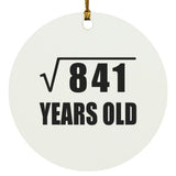 29th Birthday Square Root of 841 Years Old - Circle Ornament