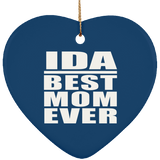 Ida Best Mom Ever - Heart Ornament