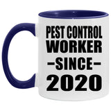 Pest Control Worker Since 2020 - 11oz Accent Mug Purple